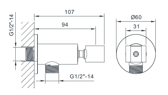 EMPORIA 04080N PRZYŁĄCZE KĄTOWE Z&nbsp;UCHWYTEM NA&nbsp;SŁUCHAWKĘ PRYSZNICOWĄ , NIKIEL SZCZOTKOWANY