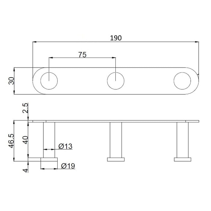 HOZZE 100-003 LISTWA 3 HACZYKI
