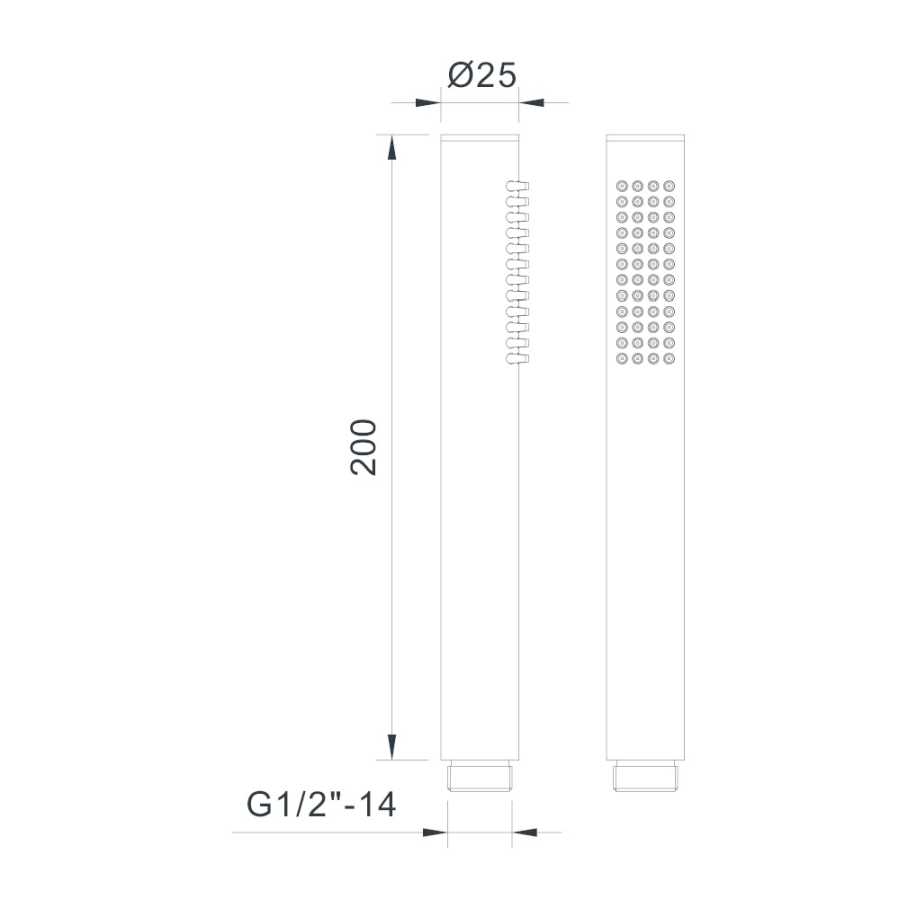EMPORIA 040710GN-P SŁUCHAWKA PRYSZNICOWA 1-FUNKCYJNA , POWŁOKA PVD , ZŁOTY SZCZOTKOWANY