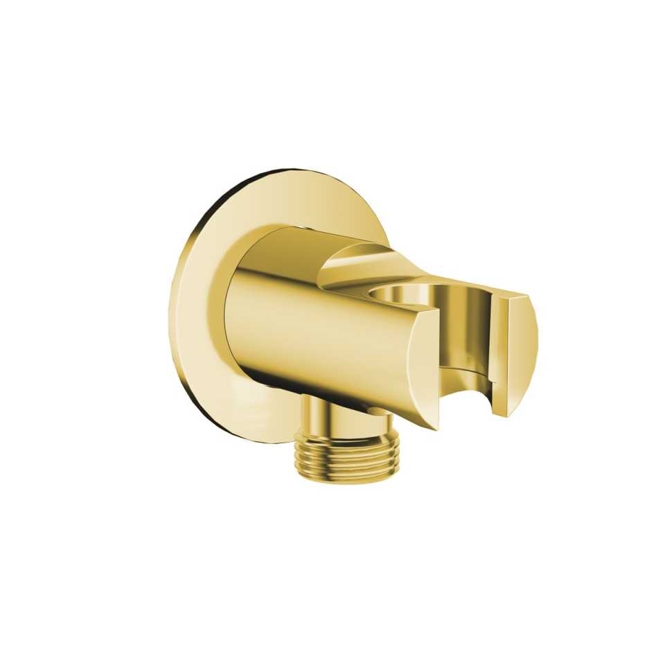 EMPORIA 04082GD PRZYŁĄCZE KĄTOWE OKRĄGŁE , Z&nbsp;UCHWYTEM NA&nbsp;SŁUCHAWKĘ PRYSZNICOWĄ , ZŁOTY