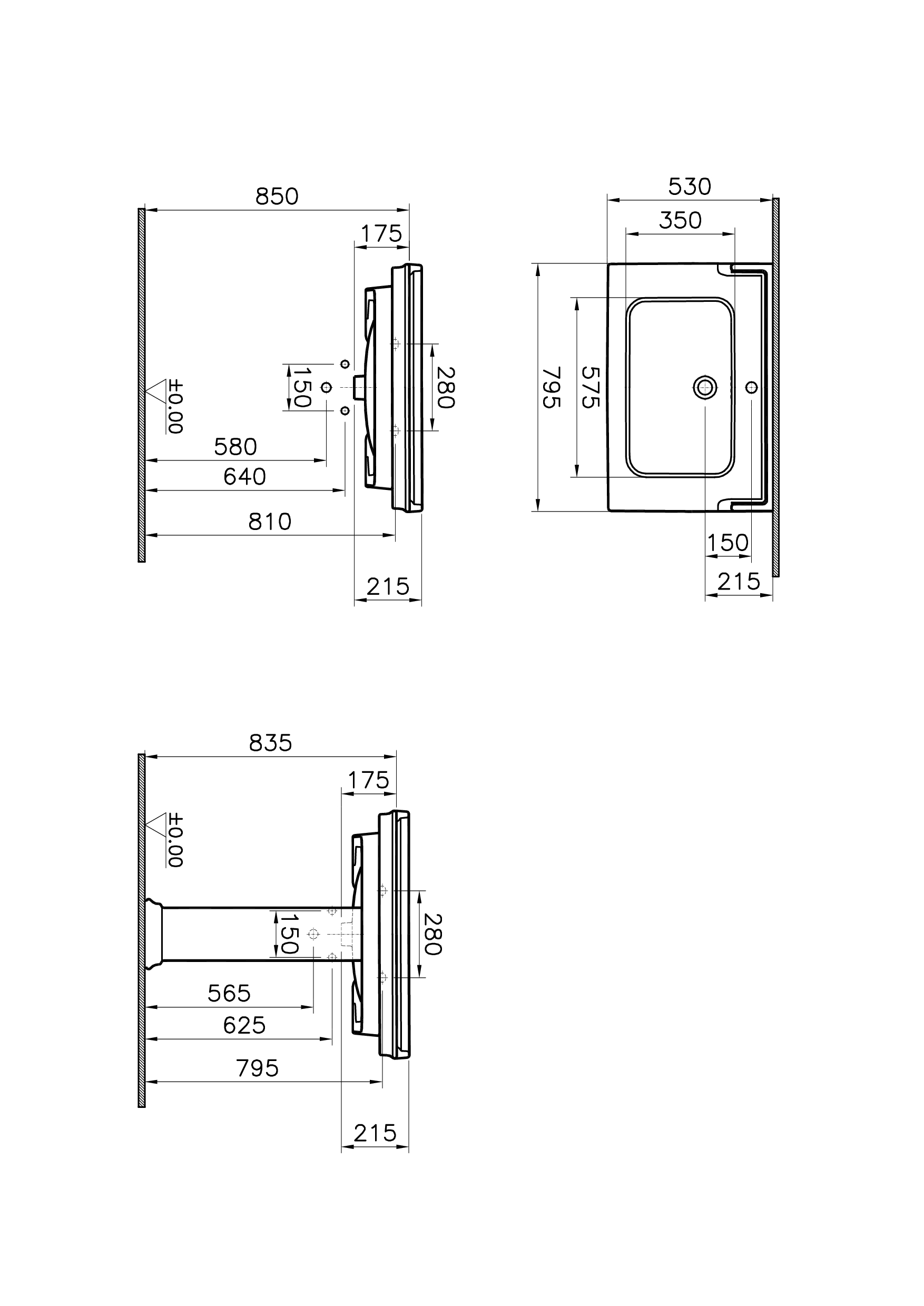 VITRA VALARTE 7802B003-0001 UMYWALKA 80 CM&nbsp;Z&nbsp;OTWOREM NA&nbsp;BATERIĘ, RETRO
