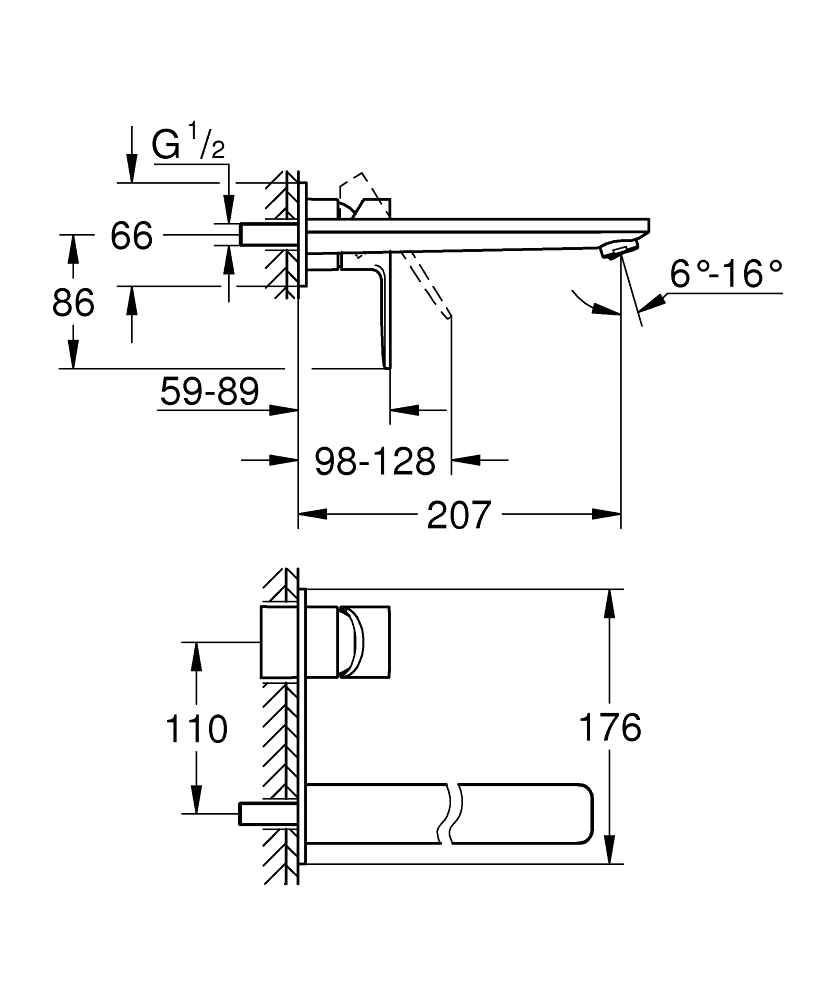 GROHE LINEARE 23444001 2-OTWOROWA BATERIA UMYWALKOWA, CHROM