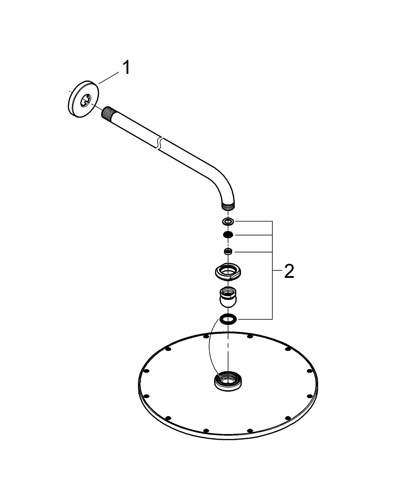 GROHE RAINSHOWER COSMOPOLITAN 310 26066GL0 DESZCZOWNICA Z&nbsp;RAMIENIEM 380, COOL SUNRISE