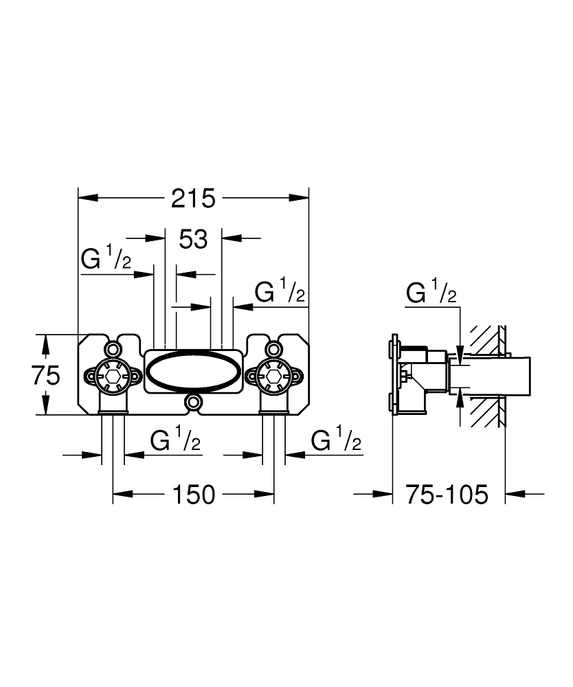 GROHE 26449000 ELEMENT PODTYNKOWY DO&nbsp;KORPUSU BATERII SMARTCONTROL