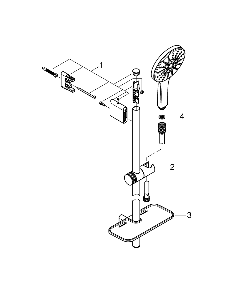 GROHE RAINSHOWER SMARTACTIVE 130 26546000 ZESTAW Z DRĄŻKIEM PRYSZNICOWYM, 3 STRUMIENIE, CHROM