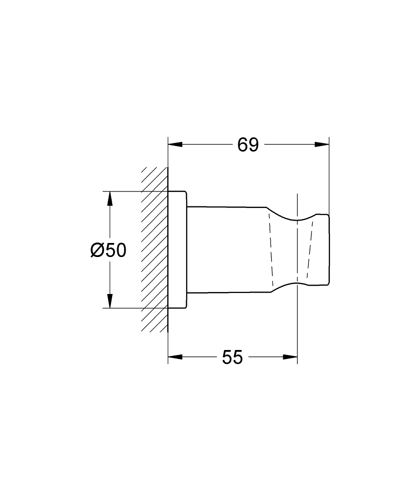 GROHE RAINSHOWER 27074DL0 UCHWYT PRYSZNICOWY ŚCIENNY, BRUSHED WARM SUNSET