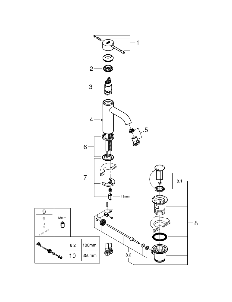 GROHE ESSENCE 23589DA1 JEDNOUCHWYTOWA BATERIA UMYWALKOWA, ROZMIAR S, WARM SUNSET