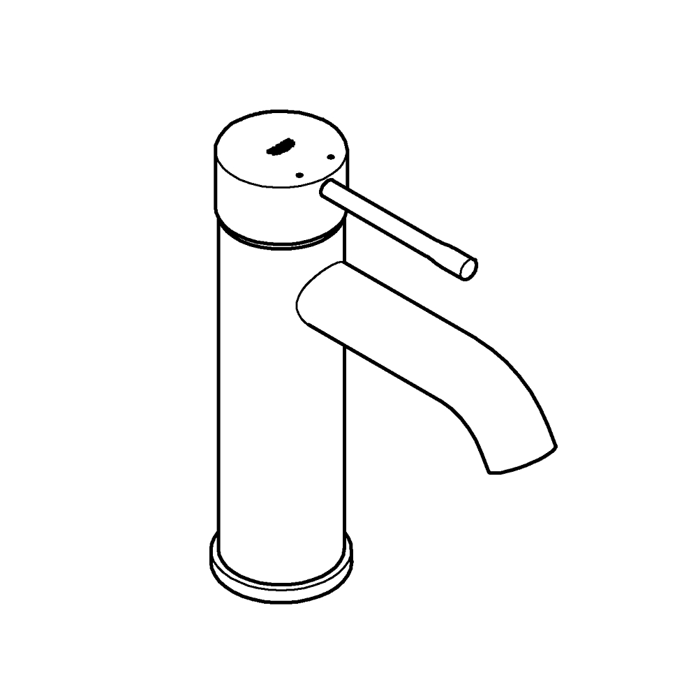 GROHE ESSENCE 23590A01 JEDNOUCHWYTOWA BATERIA UMYWALKOWA, ROZMIAR S, HARD GRAPHITE