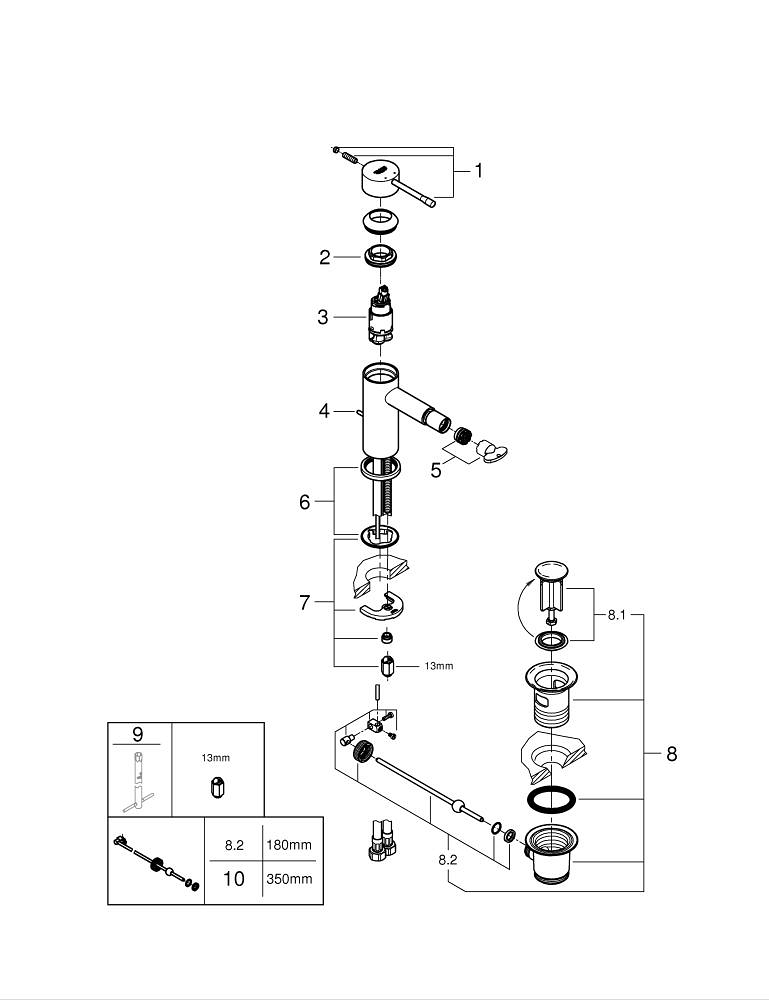 GROHE ESSENCE 32935DA1 JEDNOUCHWYTOWA BATERIA BIDETOWA, WARM SUNSET