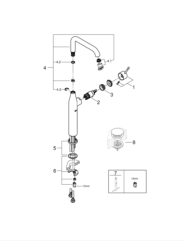 GROHE ESSENCE PROFESSIONAL 24170A01 BATERIA UMYWALKOWA ROZMIAR XL , HARD GRAPHITE