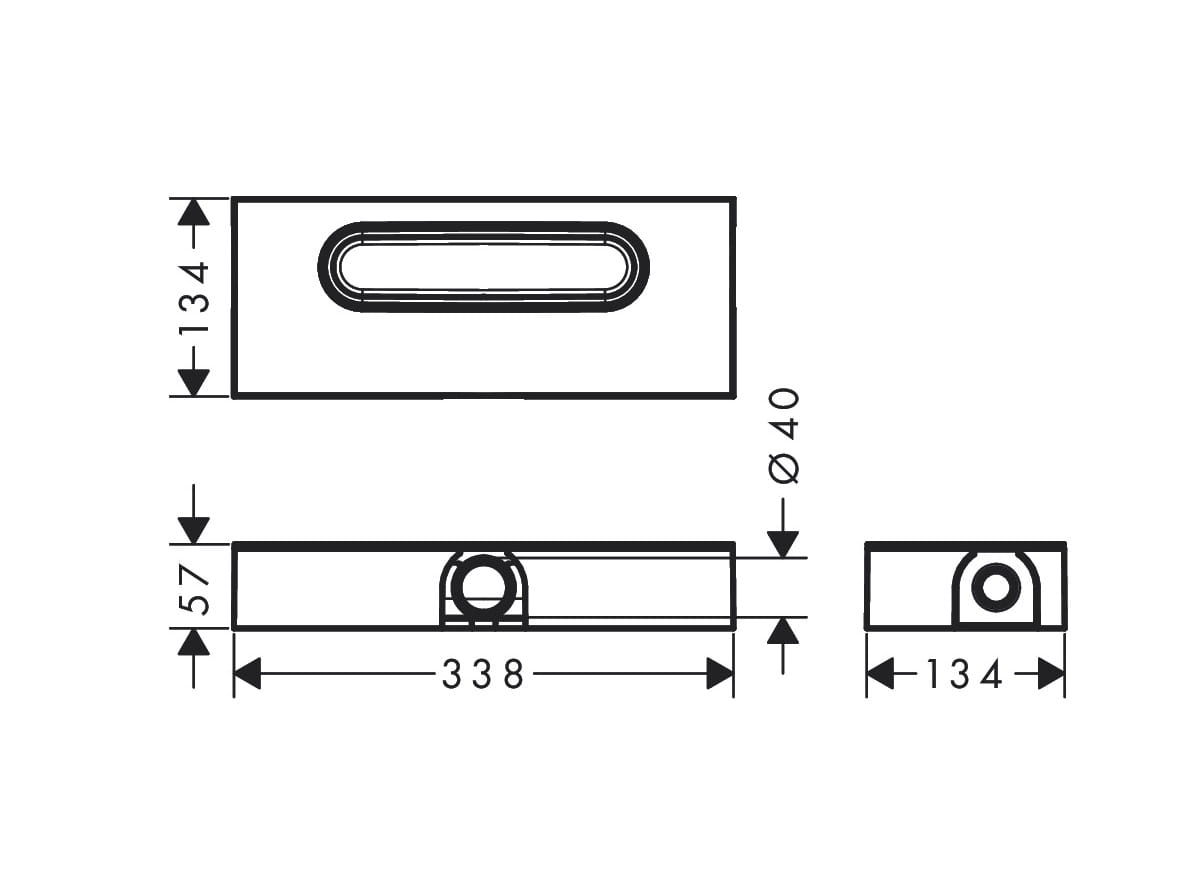 HANSGROHE UBOX UNIWERSAL 01000180 ZESTAW PODSTAWOWY DO&nbsp;ODPŁYWU LINIOWEGO (H=57MM) NISKI