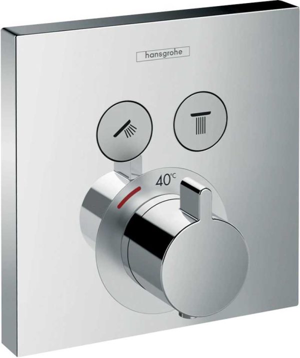 OUTLET: HANSGROHE SHOWERSELECT 15763000 BATERIA TERMOSTATYCZNA DO&nbsp;2 ODBIORNIKÓW , ELEMENT ZEWNĘTRZNY , CHROM