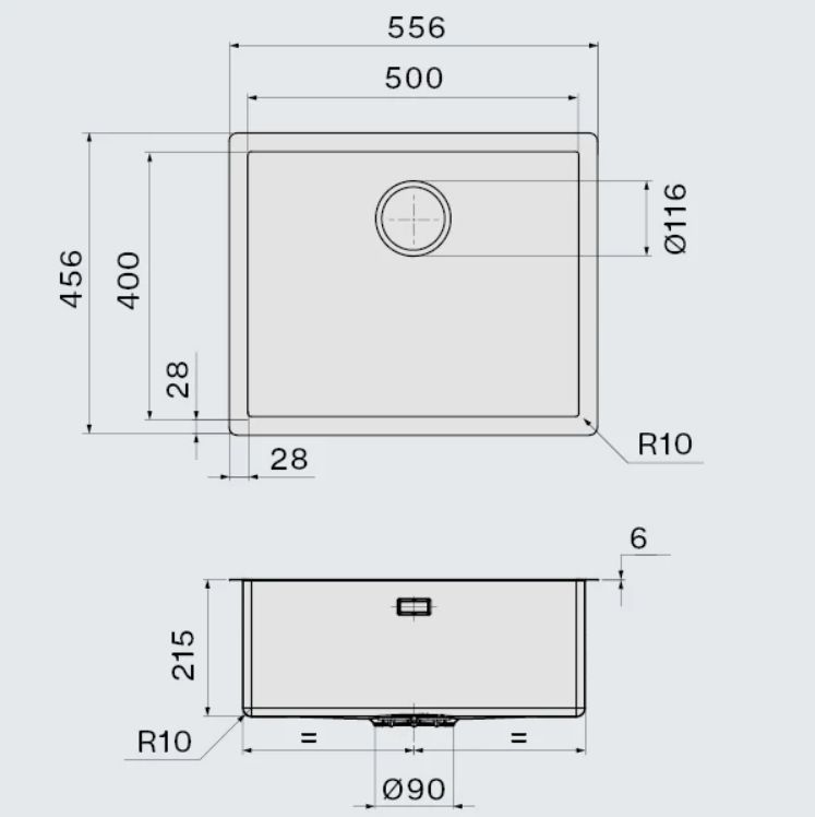 FALMEC ZLEWOZMYWAK ISEO CERAMIX 50 Z&nbsp;KOMORĄ PODWIESZANĄ, CZARNY MAT