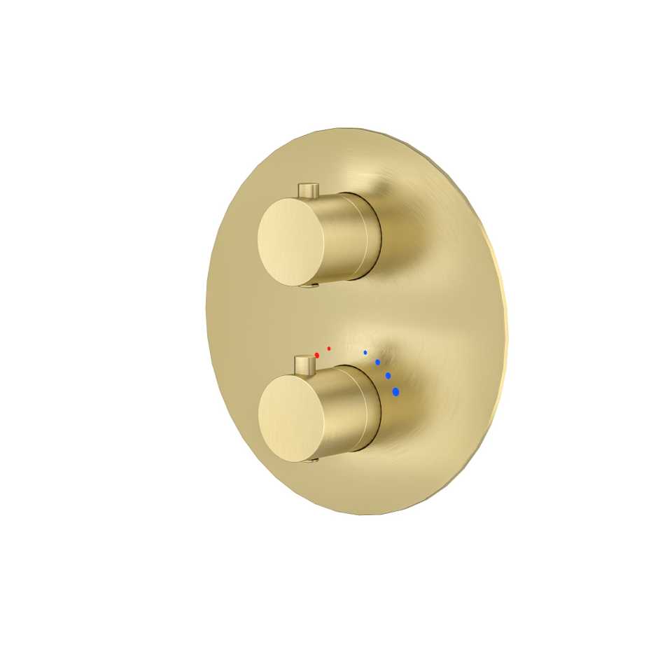 EMPORIA FLY 03043GN BATERIA WANNOWO-PRYSZNICOWA TERMOSTATYCZNA , PODTYNKOWA , Z&nbsp;BOXEM 2-WYJŚCIOWYM , ZŁOTY SZCZOTKOWANE