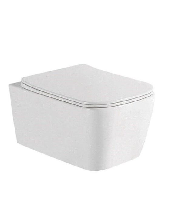 EMPORIA MISA WC WISZĄCA LEX 1.0 1148 LEX 1.0, BEZRANTOWA, KRYTE MOCOWANIE, Z&nbsp;DESKĄ WOLNOOPADAJĄCĄ SLIM, 49,5X35 CM, BIAŁY POŁYSK