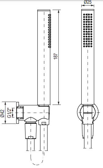 GRAFF M.E 5321800BK ZESTAW NATRYSKOWY NA&nbsp;UCHWYCIE PUNKTOWYM, CZARNY