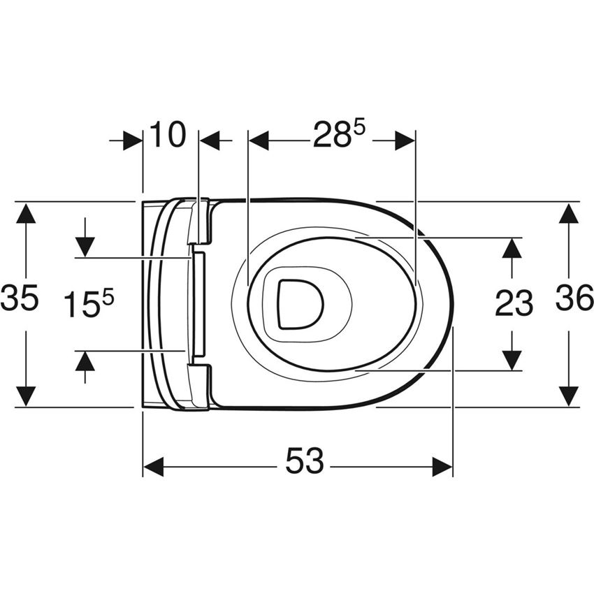 GEBERIT SELNOVA PREMIUM 502.793.00.1 MISKA WC + DESKA WOLNOOPADAJĄCA WYPINANA, 53×35 CM