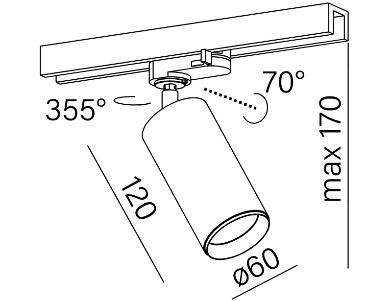 AQFORM OPRAWA DO&nbsp;SZYNOPRZEWODU 16362-M930-F1-00-12 PET NEXT LED TRACK CZARNA 3000K, 35°