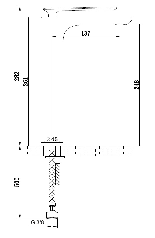 KOHLMAN EXPERIENCE QB170EGDB BATERIA UMYWALKOWA WYSOKA , ZŁOTY SZCZOTKOWANY