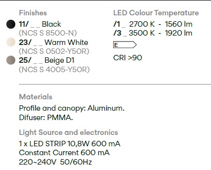 VIBIA KINKIET ŁAZIENKOWY 599323/13 SPA 132cm BIAŁY 2700K IP44