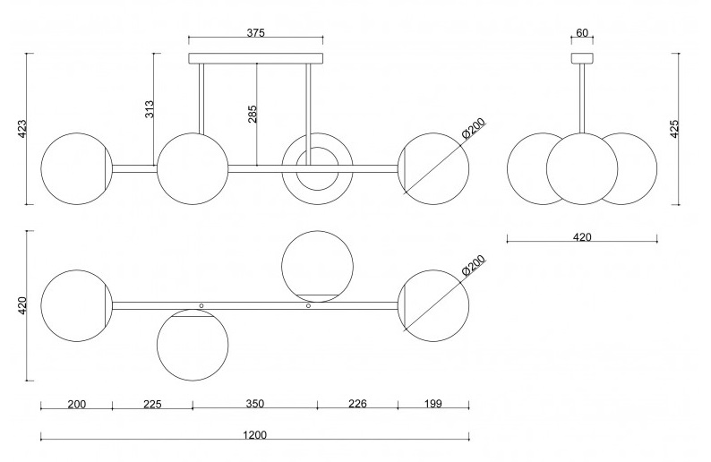 UMMO KOP D LAMPA SUFITOWA KPD420S3 IP44 4xE27 CZARNA
