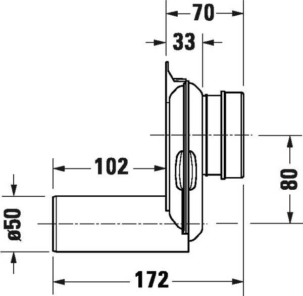 DURAVIT 0051130000 SYFON DO&nbsp;PISUARU , ODPŁYW POZIOMY