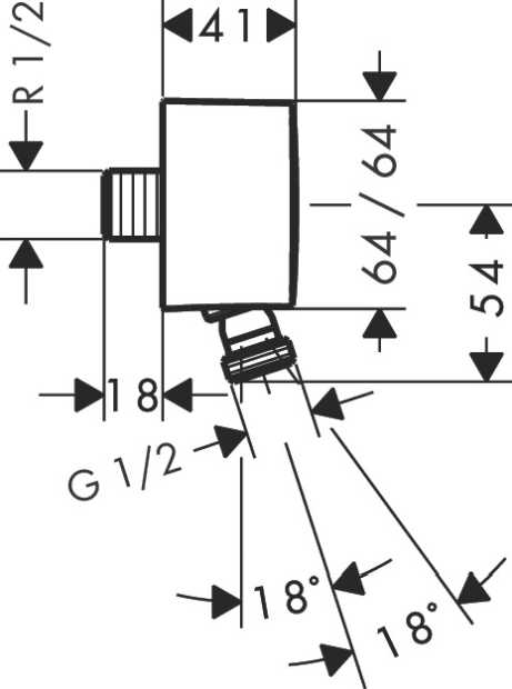 HANSGROHE FIXFIT 27414000 PRZYŁĄCZE WĘŻA, CHROM