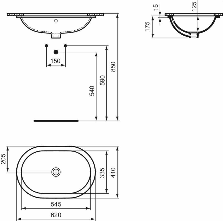 IDEAL STANDARD CONNECT E505001 UMYWALKA PODBLATOWA 62X41