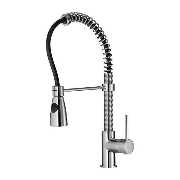 OMNIRES X2 X2CR BATERIA ZLEWOZMYWAKOWA Z&nbsp;WYCIĄGANĄ WYLEWKĄ , CHROM-CZARNY MAT