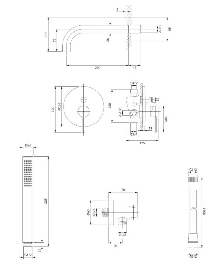 OMNIRES Y&nbsp;SYSYW01CP SYSTEM WANNOWY PODTYNKOWY , MIEDŹ POŁYSK