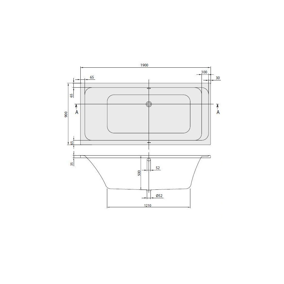 VILLEROY&BOCH WANNA ARCHITECTURA UBA199ARA2V0196, 190×90 CM
