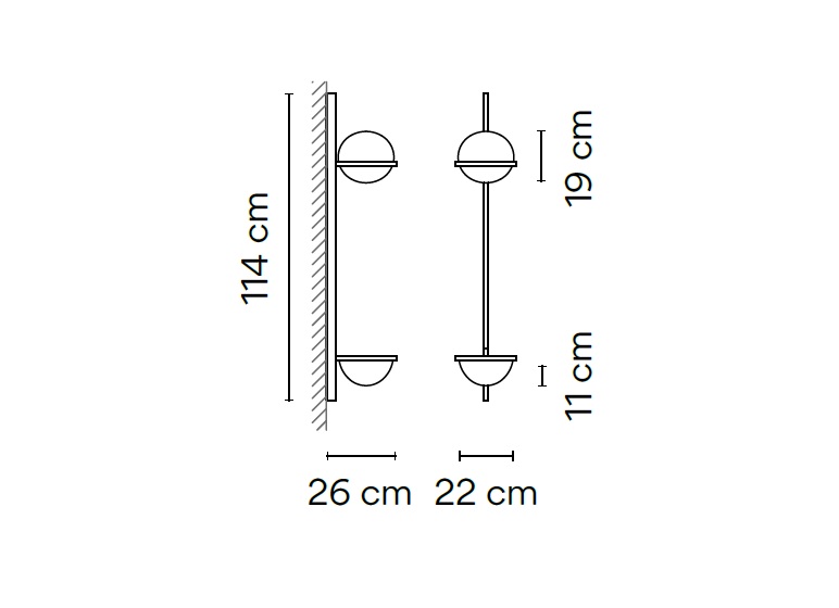 VIBIA KINKIET Z&nbsp;DONICZKĄ 371418/1B PALMA GRAFIT
