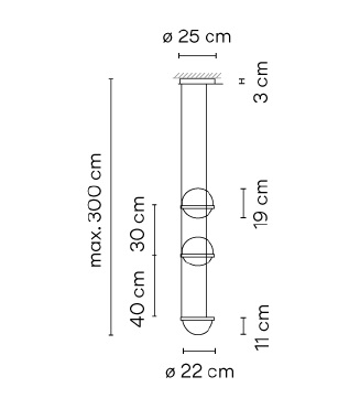 VIBIA LAMPA WISZĄCA Z&nbsp;DONICZKĄ 372818/1B PALMA GRAFIT LED 2700K 1736lm