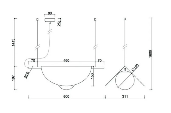 UMMO LAMPA WISZĄCA SAA122P0 SALLO A&nbsp;CZARNA 1xG9