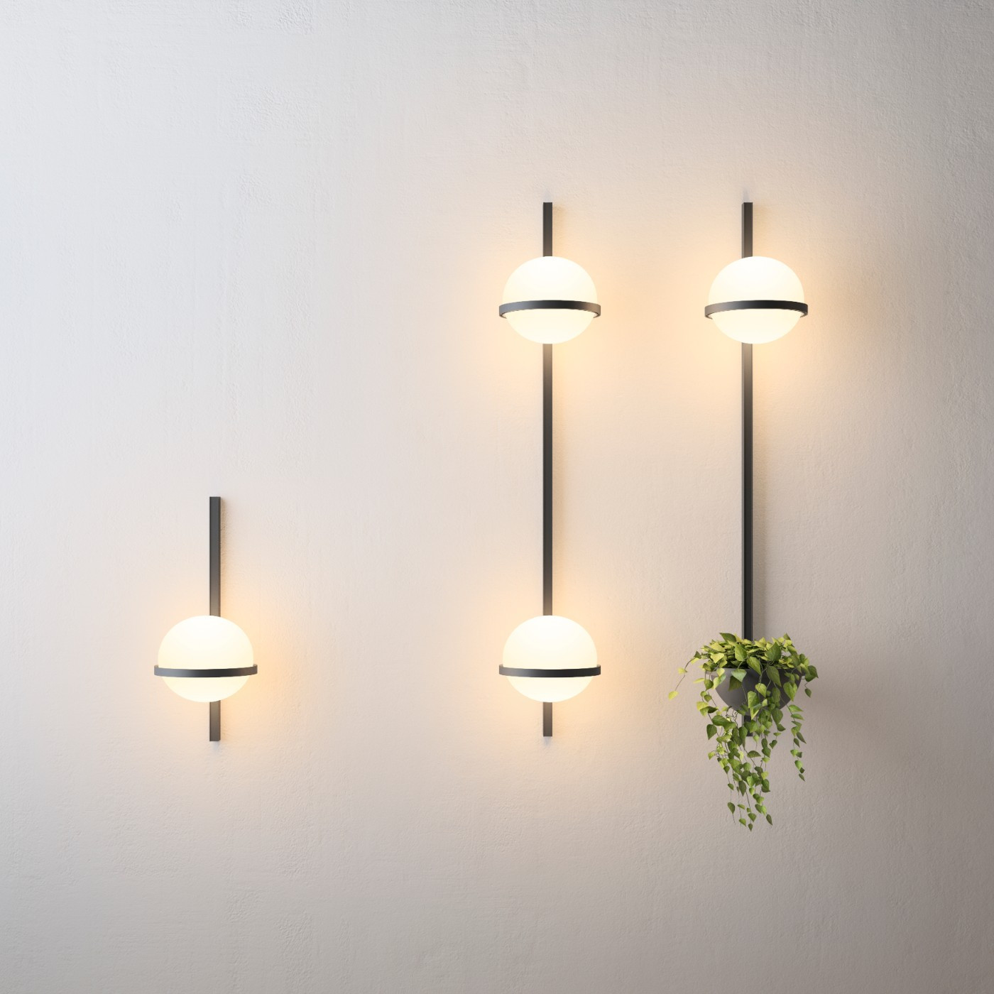 VIBIA KINKIET Z&nbsp;DONICZKĄ 371418/1B PALMA GRAFIT