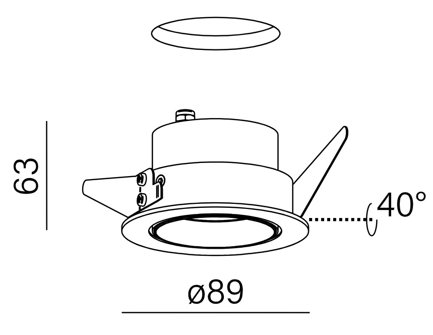 AQFORM LAMPA PODTYNKOWA IP54 38047-M930-WW-00-13 PUTT MIDI MOVE HERMETIC M930 50° BIAŁA