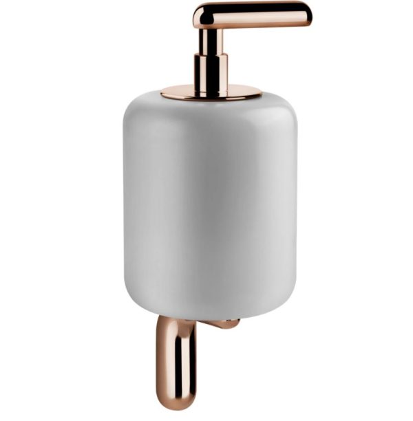 GESSI GOCCIA 38013-123 DOZOWNIK DO MYDŁA MONTOWANY DO ŚCIANY, COPPER GHRC + BIAŁY