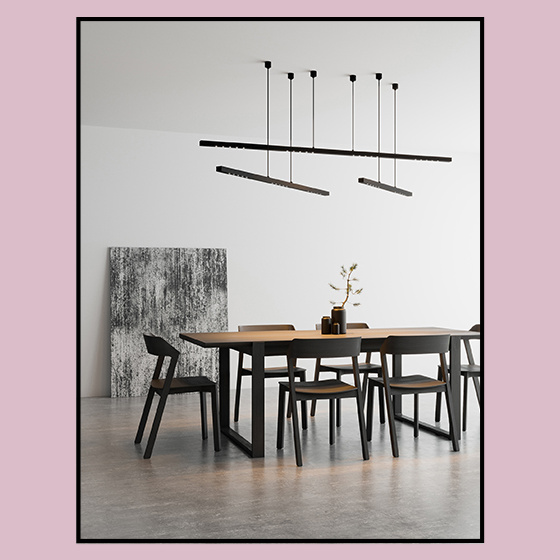 AQFORM LAMPA WISZĄCA 50282-M940-W3-00-12 LENS LINE 96 LED SECTION M940 54° CZARNY