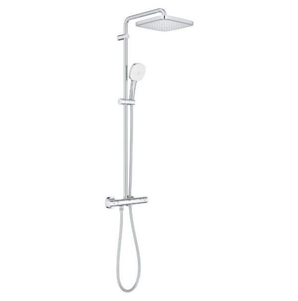 GROHE TEMPESTA CUBE 250 26689001 KOLUMNA TERMOSTATYCZNA Z&nbsp;ZESTAWEM NATRYSKOWYM I&nbsp;DESZCZOWNICĄ 25 CM, CHROM