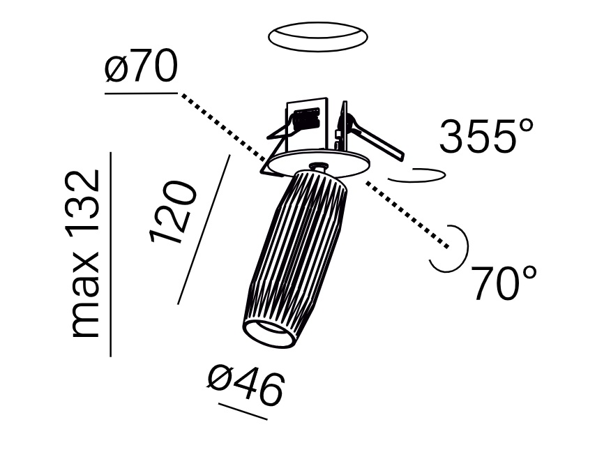 AQFORM REFLEKTOR PODTYNKOWY 16476-M930-SB-00-12 TRIBA MINI LED G/K M930 20° CZARNY