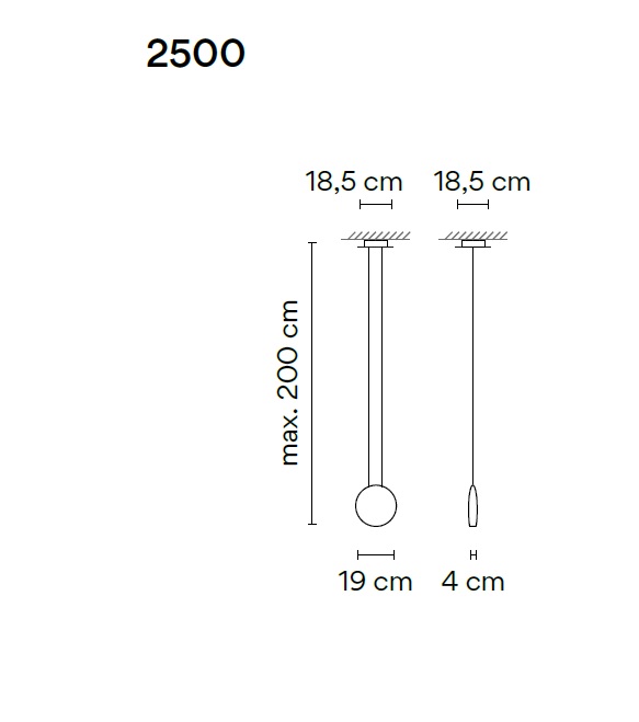 VIBIA LAMPA WISZĄCA 250014/10 COSMOS 1 19cm CHOCOLATE 2700K On/Off 485lm lampa wisz?ca