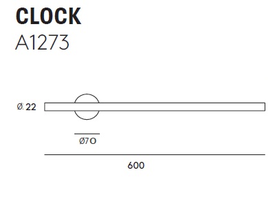 AROMAS KINKIET A1273 CLOCK CZARNY LED
