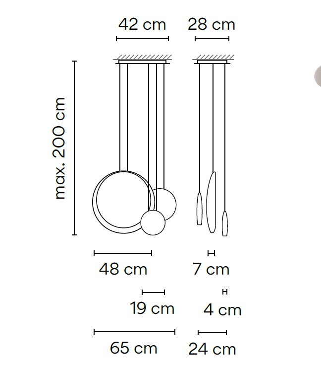 VIBIA LAMPA WISZĄCA 2511 58/1A COSMOS 3 2700K Off-White, White and Chocolate