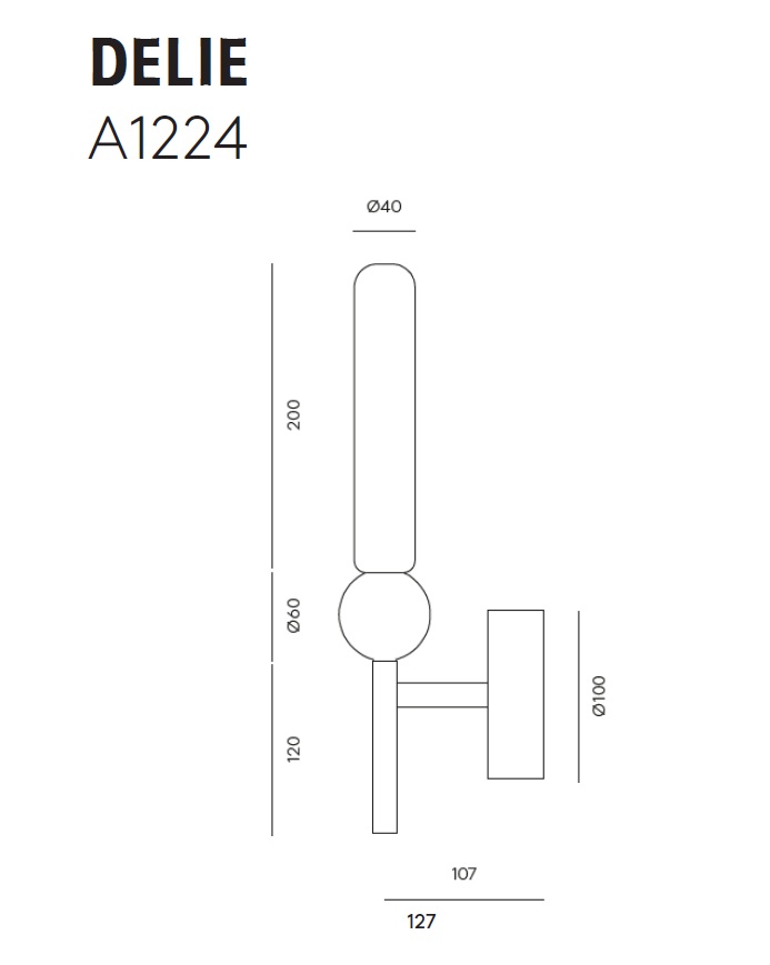 AROMAS KINKIET A1224/ORO DELIE KINKIET STARE ZŁOTO + CZARNY MARMUR