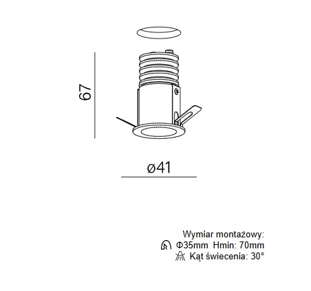 AQFORM LAMPA PODTYNKOWA 37986-M930-FW-00-13 HOLLOW MICRO LED M930 30° BIAŁA