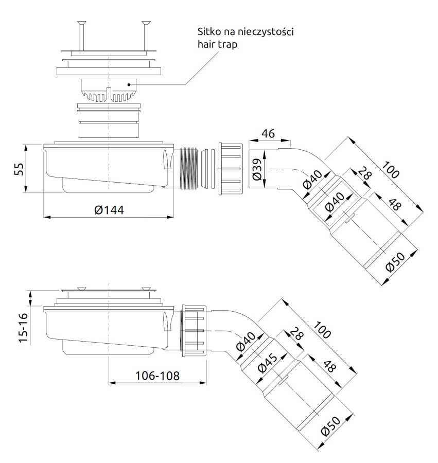 RADAWAY HS1 SYFON DO&nbsp;BRODZIKA