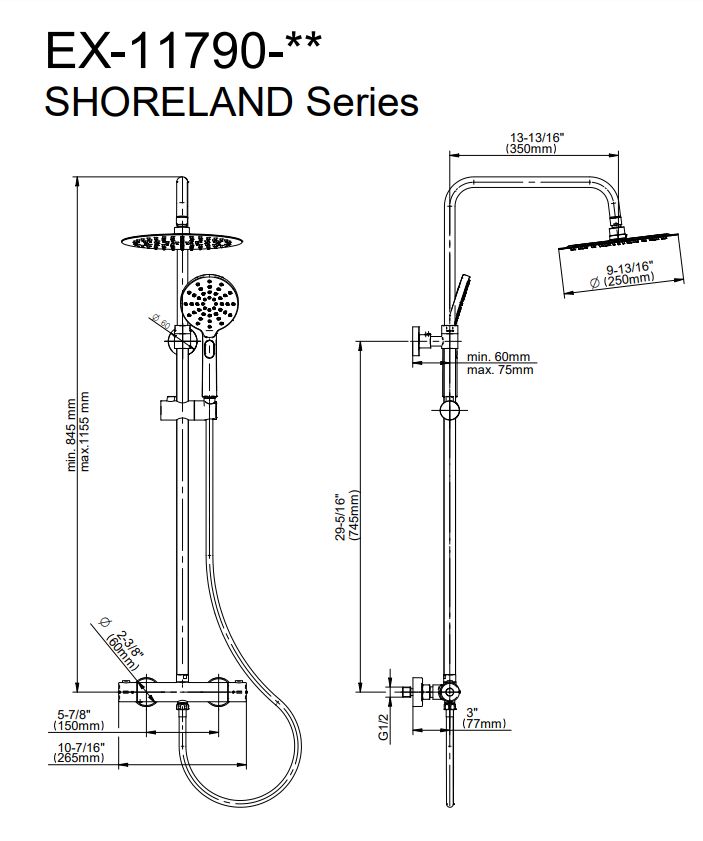 GRAFF SHORELAND 5599160PC ZESTAW PRYSZNICOWY TERMOSTATYCZNY, CHROM