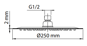 GRAFF PHASE 5124200PC DESZCZOWNICA 25 CM, CHROM