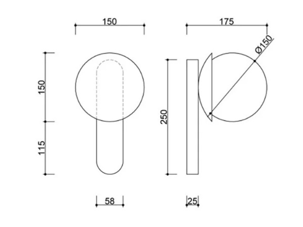 UMMO KINKIET KLD140S0 KUUL D IP44 BURGUNDOWY