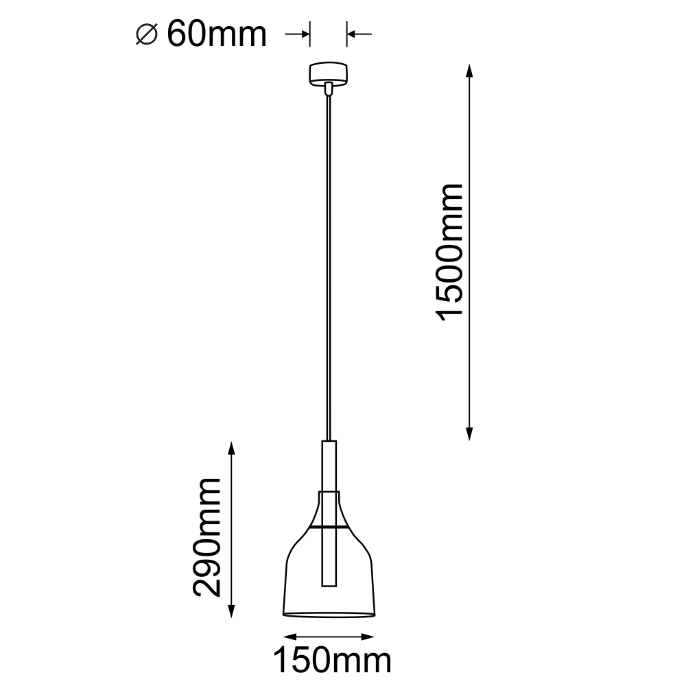 ANTIGO LAMPA WISZĄCA 5095 BOTOR 1 CZARNA